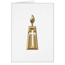 Golden "3-D" Candle Greeting Cards