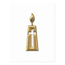 Golden "3-D" Candle Post Card