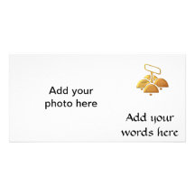 Golden "3-D" Church Bells Picture Card