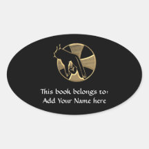 Golden "3-D" Hand of God 3 Oval Stickers