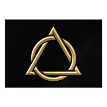 Golden "3-D" Holy Trinity Symbol Personalized Announcement