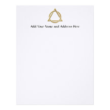 Golden "3-D" Holy Trinity Symbol Letterhead Template