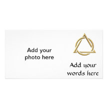 Golden "3-D" Holy Trinity Symbol Personalized Photo Card