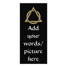 Golden "3-D" Holy Trinity Symbol Personalized Rack Card