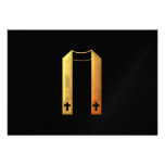 Golden "3-D" Liturgical Stole Custom Invitations