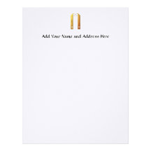Golden "3-D" Liturgical Stole Personalized Letterhead