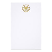 Golden "3-D" Rose Symbol Stationery