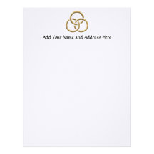 Golden "3-D" Trinity Rings Letterhead Template