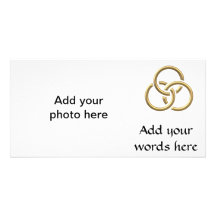 Golden "3-D" Trinity Rings Photo Card