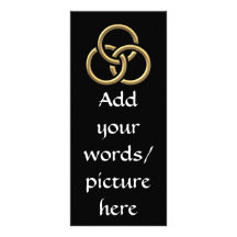 Golden "3-D" Trinity Rings Rack Card Template