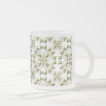 Golden Abstract Floral On Frosted Mugnificence