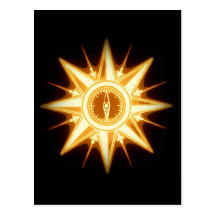 Golden Altered Light Steampunk Compass Rose Postcards