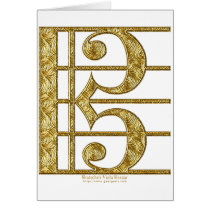 Golden Alto Clef Greeting Cards