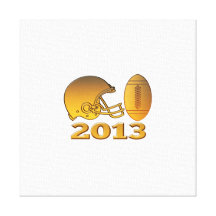 golden american football helmet ball 2013 canvas print