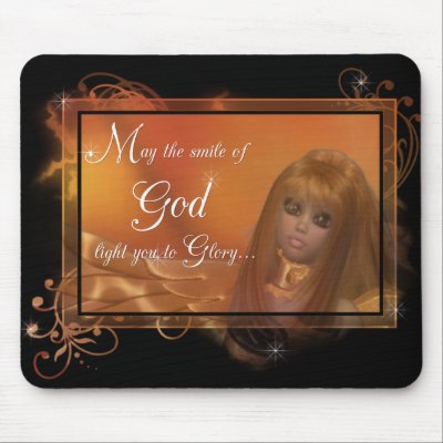 Golden Angel - May the Smile of God...Mousepad by mrssocolov4