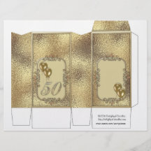 Golden Anniversary 50th Pinch Box Party Favours Flyer