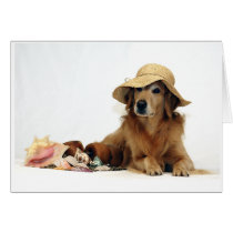 Golden at the Beach Greeting Card