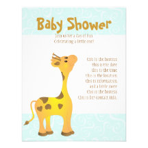 Golden Baby Giraffe Custom Invitations