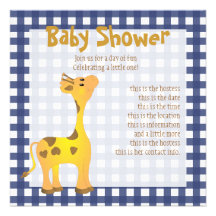 Golden Baby Giraffe Personalized Announcements