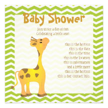 Golden Baby Giraffe Personalized Invite