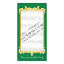GOLDEN BAROQUE FRAME WITH ANGELS GREEN PHOTO CARD