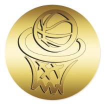 GOLDEN BASKETBALL HOOP STICKERS