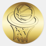 GOLDEN BASKETBALL HOOP STICKERS