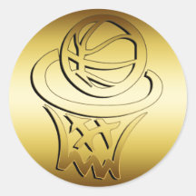 GOLDEN BASKETBALL HOOP STICKERS
