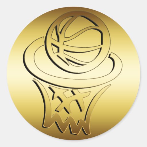 GOLDEN BASKETBALL HOOP STICKERS