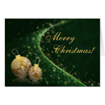 Golden Baubles Christmas Card