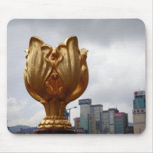 Golden Bauhinia Square Mouse Pad