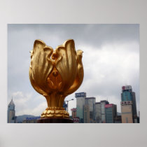 Golden Bauhinia Square Print