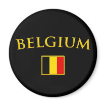 Golden Belgium Refrigerator Magnet