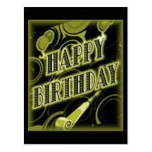 Golden Birthday Postcards