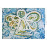 Golden Blue Angel Greeting Card