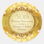 Golden Bokeh 50th Anniversary Sticker