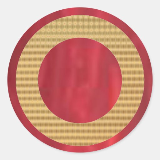 Golden Border Gift Identifiers Round Stickers