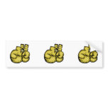 golden boxing gloves graphic bumper stickers