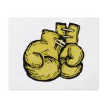 golden boxing gloves graphic flyer design