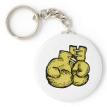 golden boxing gloves graphic keychains