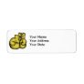 golden boxing gloves graphic return address label