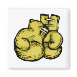 golden boxing gloves graphic fridge magnets
