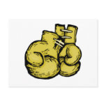 golden boxing gloves graphic post cards