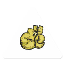golden boxing gloves graphic sticker