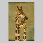 Golden Bronze Giraffes Art Poster posters
