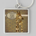 Golden Bronze Giraffes  Best Dad Keychain keychains