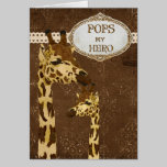 Golden Bronze Giraffes  Father's Day Card cards
