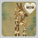 Golden Bronze Giraffes Mom Sticker stickers