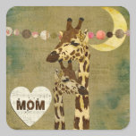 Golden Bronze Giraffes Motherly Love Sticker stickers