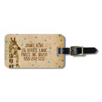 Golden Bronze Giraffes Retro  Luggage Tag luggage tags